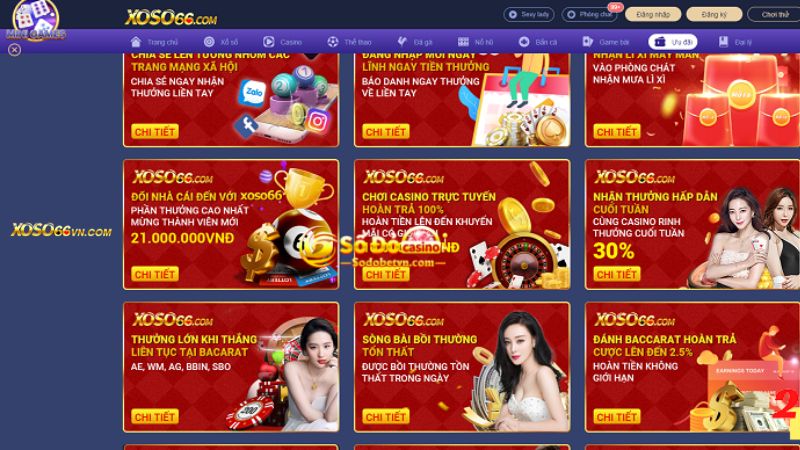 Rất nhiều khuyến mãi khi chơi Tài xỉu online Xoso66